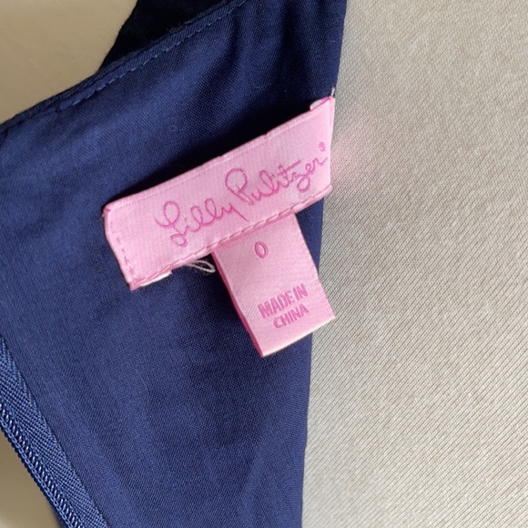 Lilly Pulitzer Tana Shift Dress True Navy and Gold size 0 - Picture 6 of 8